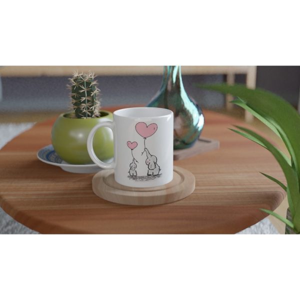 taza bonita de elefantes